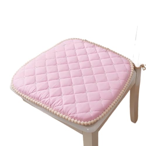 Elastizität Kissen, 1 Stück Stuhlkissen for Esszimmerstühle, Stuhlpolster for Esszimmerstühle mit Bändern, Sitzkissen for Küchenstühle mit Bändern, abnehmbare Sitzpolster for Esszimmer(Pink) von ZGHQHCDRH
