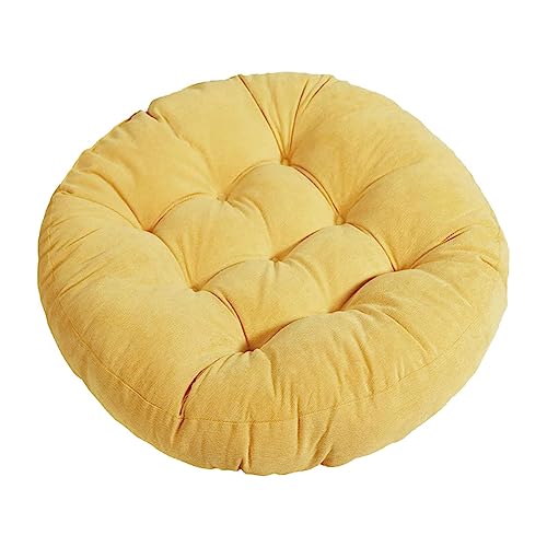 Elastizität Kissen, Terrassenkissen Meditationsbodenkissen Waschbar Groß Dekorativ Langlebig Rundkissen Bodenkissen for Bürostuhl Balkon,(Yellow) von ZGHQHCDRH