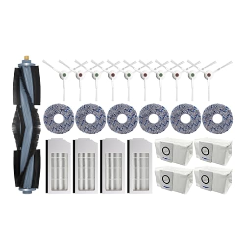 Ersatzteile For Roboterstaubsauger, Kompatibel Mit Ecovacs, Kompatibel Mit Deebot, X1 T10, Gummi-Seitenbürste, Abdeckung, Filter, Wischlappen, Staubbeutel(1set 25pcs) von ZGHQHCDRH