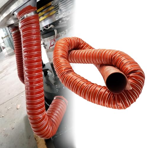 Flexibler Leitungsschlauch 1-12 Zoll | Hitzebeständiger Abgasschlauch, Induktions-Ansaugrohr mit Klemmen und Stahldraht, 1 Stück(45mm L4m) von ZGHQHCDRH
