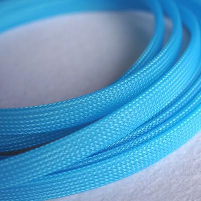 Geflochtene Kabelummantelung aus hochdichtem PET, 2–14 mm – erweiterbarer UV-Kabelschutz, flammhemmende geteilte Ummantelung(Uv Blue,20MM*1 M) von ZGHQHCDRH
