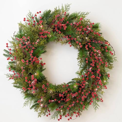 Girlanden zur Dekoration Weihnachten, realistische Herbst-Veranda-Dekorationen im Freien for Treppen, Wand, Tür, drinnen und draußen, Girlande mit Batteriebetrieb(80cm/31.4in) von ZGHQHCDRH