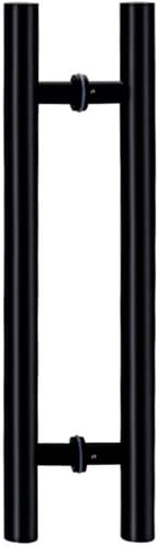 Griffe für Badezimmertüren, Innen- und Außentürgriffe for Glasschiebetüren, zweiseitige Push-Pull-Eingangstürgriffstange, runde Stangen-Badezimmer-Duschtürgriffe(Matte Black,60cm(23 5/8")*36cm) von ZGHQHCDRH
