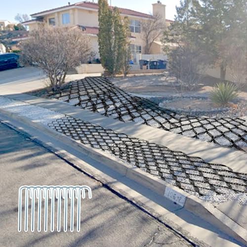 HDPE-Kiesgitter zur Stabilisierung von Einfahrten und Gehwegen – 2 oder 4 Zoll Höhe, 40 x 40 cm System mit Erdspießen(79.2x240 in 4in H) von ZGHQHCDRH