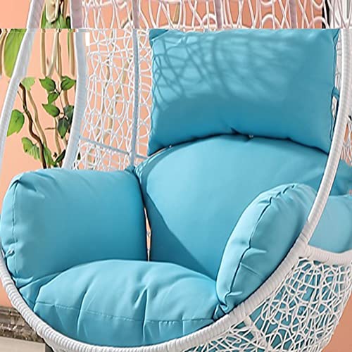 Hängesessel-Kissen, Ersatzkissen nur for Hängesessel, Sitzkissen for Schaukelstühle im Freien, Sitzpolster for Hängekörbe mit verstellbarem Kissen und Armlehnenmuster(Blue) von ZGHQHCDRH