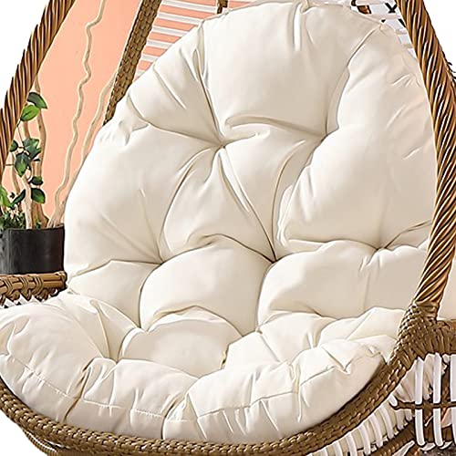 Hängesessel-Kissen, Hängesessel-Kissenpolster for den Terrassengarten, Dicke Ersatzkissen for Hängesessel, sonnenbeständige Hängesessel-Kissen for den Außenbereich(White) von ZGHQHCDRH