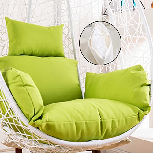 Hängesessel-Kissen, Hängesessel for Aufhängen, sonnenbeständig, nur Kissen for Hängesessel for den Außenbereich, Dicke Stuhlpolster mit Kopfstütze und Armlehnen(Green) von ZGHQHCDRH
