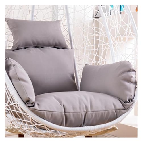 Hängesessel-Kissen, Hängesessel for Aufhängen, sonnenbeständig, nur Kissen for Hängesessel for den Außenbereich, Dicke Stuhlpolster mit Kopfstütze und Armlehnen(Grey) von ZGHQHCDRH