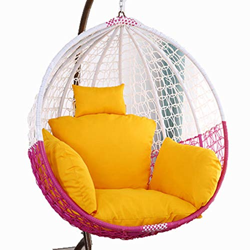 Hängesessel-Kissen, Hängesesselsitz for den Außenbereich, Dicker, waschbarer, großer Kissenbezug for Hängesessel mit Kopfstütze und Armlehnen(Bright Yellow) von ZGHQHCDRH