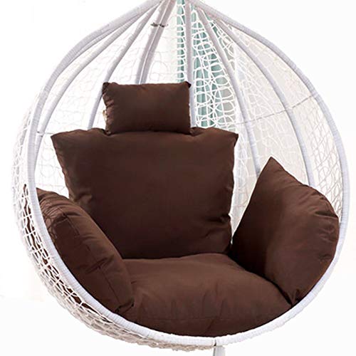 Hängesessel-Kissen, Hängesesselsitz for den Außenbereich, Dicker, waschbarer, großer Kissenbezug for Hängesessel mit Kopfstütze und Armlehnen(Dark Brown) von ZGHQHCDRH