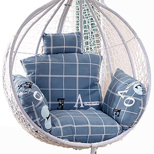 Hängesessel-Kissen, Hängesesselsitz for den Außenbereich, Dicker, waschbarer, großer Kissenbezug for Hängesessel mit Kopfstütze und Armlehnen(Grid) von ZGHQHCDRH
