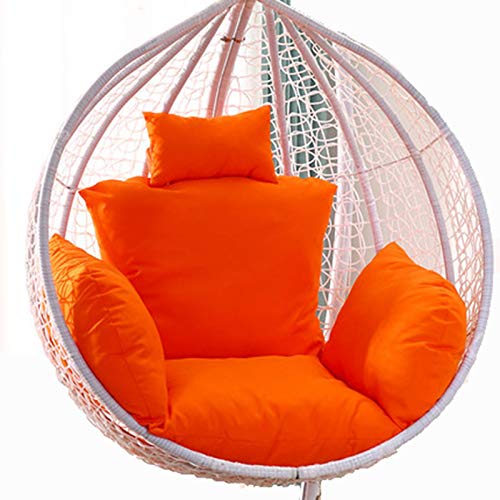 Hängesessel-Kissen, Hängesesselsitz for den Außenbereich, Dicker, waschbarer, großer Kissenbezug for Hängesessel mit Kopfstütze und Armlehnen(Orange) von ZGHQHCDRH