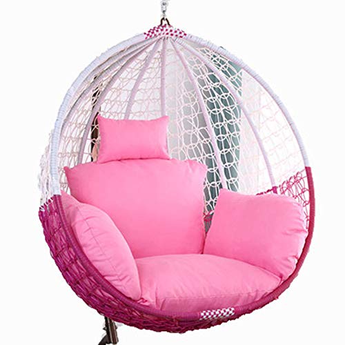 Hängesessel-Kissen, Hängesesselsitz for den Außenbereich, Dicker, waschbarer, großer Kissenbezug for Hängesessel mit Kopfstütze und Armlehnen(Pink) von ZGHQHCDRH