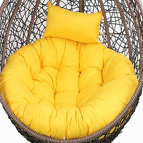 Hängesessel-Kissen, Nur Schaukelkissen for Hängesessel, Ersatzkissen for den Außenbereich, dicker, runder Sitzkissenbezug for Hängesessel, Kissen for Terrassenmöbel, waschbare Gartenpolstermatte(Yello Hängesessel-Kissen, Nur Schaukelkissen for Hängesessel, Ersatzkissen for den Außenbereich, dicker, runder Sitzkissenbezug for Hängesessel, Kissen for Terrassenmöbel, waschbare Gartenpolstermatte(Yello von ZGHQHCDRH