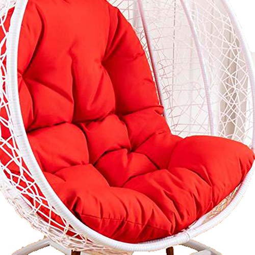 Hängesessel-Kissen, Nur großes Hängesesselkissen „Swing“, sonnenbeständiges, langlebiges Gartenhängesesselkissen, Stuhlpolster mit Cooler Textur for den Sommer(Red) von ZGHQHCDRH