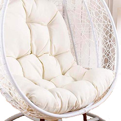 Hängesessel-Kissen, Nur großes Hängesesselkissen „Swing“, sonnenbeständiges, langlebiges Gartenhängesesselkissen, Stuhlpolster mit Cooler Textur for den Sommer(White) von ZGHQHCDRH