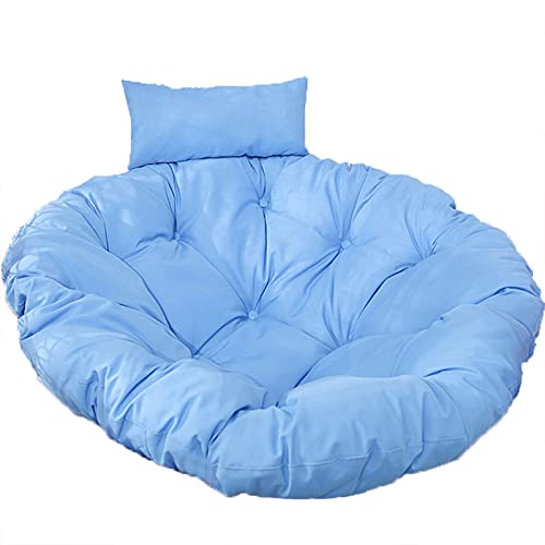 Hängesessel-Kissen, Sitzkissen for Hängeschaukel im Freien, Dickes großes Gartenhängesesselkissen mit Verstellbarer Kopfstütze, waschbare Stuhlpolster(Blue) von ZGHQHCDRH