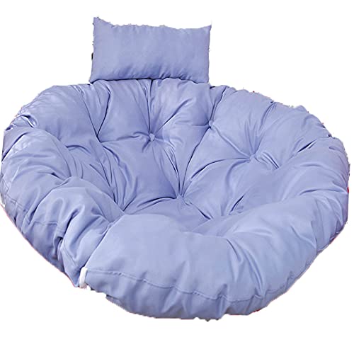 Hängesessel-Kissen, Sitzkissen for Hängeschaukel im Freien, Dickes großes Gartenhängesesselkissen mit Verstellbarer Kopfstütze, waschbare Stuhlpolster(Haze Blue) von ZGHQHCDRH