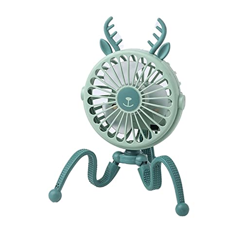 Handgehaltene Ventilatoren, Aufladbarer USB-Ventilator, Kinderwagen-Bett-Ventilator, Stummschaltbarer Einziehbarer Ventilator mit Clip, Variabler tragbarer Mini-Ventilator, Büro-Desktop-Ventilator(Gre von ZGHQHCDRH