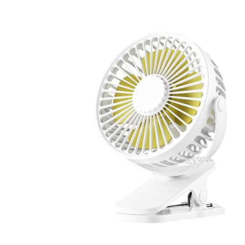 Handgehaltene Ventilatoren, Ultra-leiser USB-Ansteckventilator, Mini-Stummschaltung, tragbarer Ansteckventilator, um 720 ° drehbar, starker Wind, Desktop-Kühlventilator, Sommer-Luftkühler(White) von ZGHQHCDRH