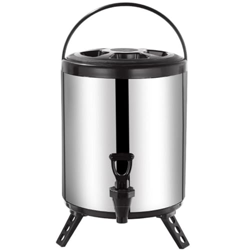 Isolierter Spender for Eis- und Heißgetränke, Edelstahl-Getränkemilcheimer mit Zapfhahn, Limonaden-Teewasser-Getränkekrug(18L) von ZGHQHCDRH