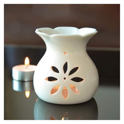 Kerzenhalter, Keramik Aushöhlung Floral Aroma Lampe Öl Diffusor Romatherapie Ofen Brenner Kerze Teelichthalter Kerzenhalter, Keramik Aushöhlung Floral Aroma Lampe Öl Diffusor Romatherapie Ofen Brenner Kerze Teelichthalter von ZGHQHCDRH