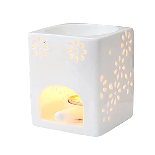 Kerzenhalter, Kerzenwärmer for Schmelzen, mit weißem Teelichthalter, dekorativer Aromatherapie-Brenner for Zuhause, Büro, Geburtstag, Hochzeit, Geschenk Kerzenhalter, Kerzenwärmer for Schmelzen, mit weißem Teelichthalter, dekorativer Aromatherapie-Brenner for Zuhause, Büro, Geburtstag, Hochzeit, Geschenk von ZGHQHCDRH