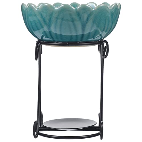 Kerzenhalter, Ölbrenner Lotus Wachswärmer Keramik Teelicht Kerzenhalter Duftwärmer Zarte Kerze Tortenbrenner Wärmer Diffusor for Zuhause Schlafzimmer DekorationJYRS(Blu) von ZGHQHCDRH