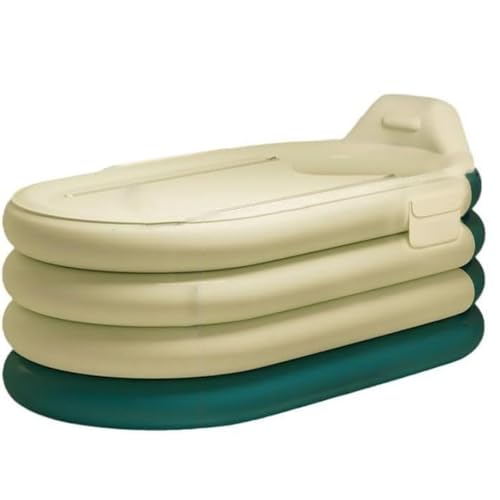 Klappbare Badewanne für Erwachsene, tragbare Ganzkörper-Klappbadewanne zur Begasung, frei installierbarer aufblasbarer Badeeimer, für Zusammenklappen des Badezimmers(Green) von ZGHQHCDRH