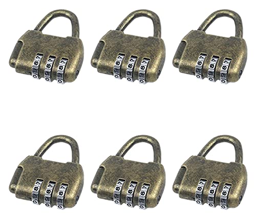 Kofferschloss, 6-teiliges Pop-up-Schloss aus Zinklegierung, änderbares Drei-Bit-Passwortschloss, Vorhängeschlösser mit Standard-Passwortkombination von ZGHQHCDRH