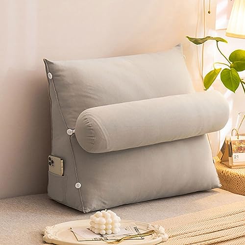 Lese-Kissen, Dreieckige Keil-Bettruhe, großes Lounge-Kissen for Erwachsene mit Rückenlehne und Nacken-/Armstütze, Rückenstütze mit Armlehnen, ideal for Lesen im Bett oder Fernsehen(Light Gray,45 x 50 Lese-Kissen, Dreieckige Keil-Bettruhe, großes Lounge-Kissen for Erwachsene mit Rückenlehne und Nacken-/Armstütze, Rückenstütze mit Armlehnen, ideal for Lesen im Bett oder Fernsehen(Light Gray,45 x 50 von ZGHQHCDRH