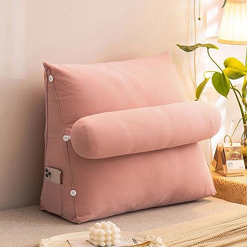 Lese-Kissen, Dreieckige Keil-Bettruhe, großes Lounge-Kissen for Erwachsene mit Rückenlehne und Nacken-/Armstütze, Rückenstütze mit Armlehnen, ideal for Lesen im Bett oder Fernsehen(Qiandai Powder,45 x Lese-Kissen, Dreieckige Keil-Bettruhe, großes Lounge-Kissen for Erwachsene mit Rückenlehne und Nacken-/Armstütze, Rückenstütze mit Armlehnen, ideal for Lesen im Bett oder Fernsehen(Qiandai Powder,45 x von ZGHQHCDRH