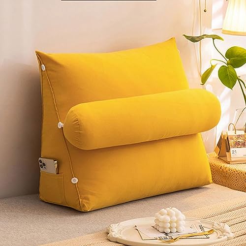 Lese-Kissen, Dreieckige Keil-Bettruhe, großes Lounge-Kissen for Erwachsene mit Rückenlehne und Nacken-/Armstütze, Rückenstütze mit Armlehnen, ideal for Lesen im Bett oder Fernsehen(Turmeric,45 x 50 x Lese-Kissen, Dreieckige Keil-Bettruhe, großes Lounge-Kissen for Erwachsene mit Rückenlehne und Nacken-/Armstütze, Rückenstütze mit Armlehnen, ideal for Lesen im Bett oder Fernsehen(Turmeric,45 x 50 x von ZGHQHCDRH