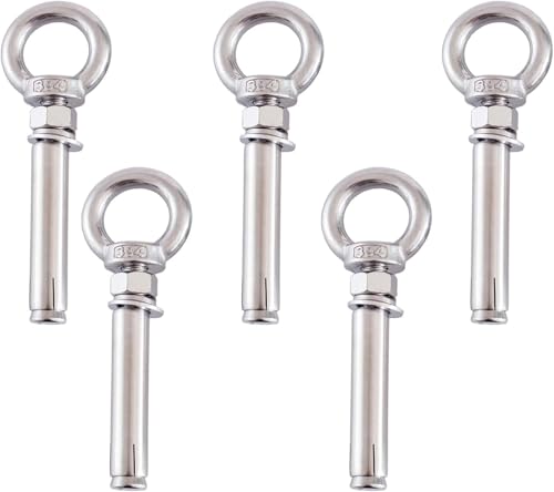 Ringschrauben, robust, M6-Spreizschraube, 5 Stück, Ringhebeanker aus Edelstahl 304, Ringschraube for Betonwände(M6x120mm) von ZGHQHCDRH