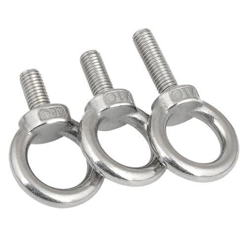 Ringschrauben, strapazierfähig, M8 M10, 304 Edelstahl, Marine-Hebeschrauben, Ringschlaufenloch, Schulterschraube for Kabelseil, Ringschraube, 2 Stück(M8(2PCS)) von ZGHQHCDRH