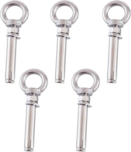 Ringschrauben for schwere Beanspruchung, 5 Stück Ringhebebolzen aus Edelstahl 304, M8-Anker-Ringschrauben-Expansionsschraube for Betonziegelwände(M8x70mm) von ZGHQHCDRH