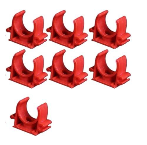 Rohrklemme, Wasserrohrhalterung, 10 Stück, PVC, 16–32 mm, Wasserschlauchverbinder, Riemenclip-Verschluss, Kunststoffrohrverschraubungen, Halterungszubehör(16mm red) von ZGHQHCDRH