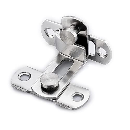 Schiebeverschluss, Schwarzer 90°-Schieberiegel, Türriegel, Vintage-Türschnalle, Schieberiegel for Fenster, Schranktüren, Schlösser mit Hardware, 2er-Pack(Silver) von ZGHQHCDRH