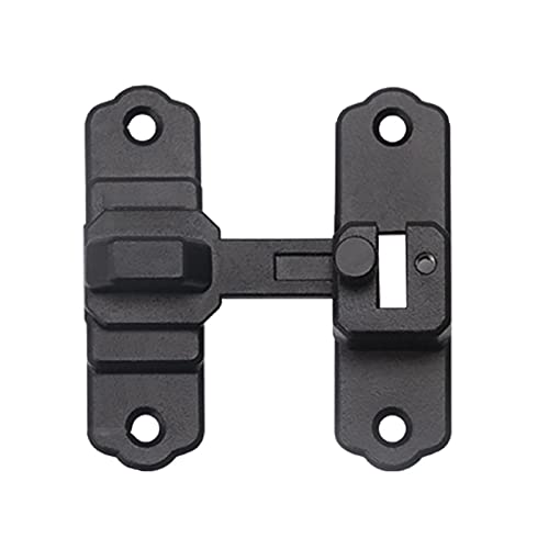 Schiebeverschluss, Türschnalle aus Edelstahl, 90 ° Tor-Klappriegel, robustes schwarzes Doppeltor-Verriegelungsschloss for Scheunentor, Zaun, Kabine(Black Long) von ZGHQHCDRH