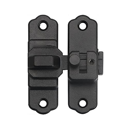 Schiebeverschluss, Türschnalle aus Edelstahl, 90 ° Tor-Klappriegel, robustes schwarzes Doppeltor-Verriegelungsschloss for Scheunentor, Zaun, Kabine(Black Short) von ZGHQHCDRH