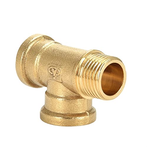 Schlauchverbinder, Stahl-T-Rohrverschraubungen, 1 Stück, Messingverschraubung, Wasser-Öl-Gas-Adapter, Außengewinde, BSP-Typ, Kupfer(S,1/8Inch) von ZGHQHCDRH