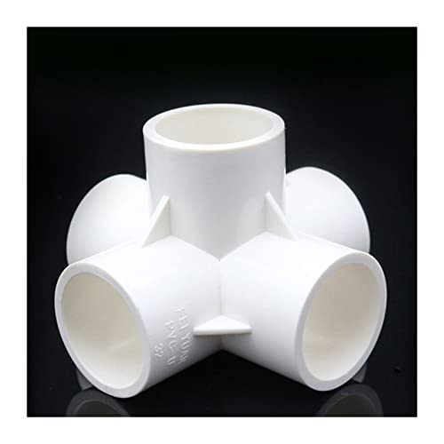 Schlauchverbinder, T-Rohrverschraubungen, weiße PVC-Verschraubung, gerader Winkel, massive, gleiche Wasserteile, 3/4/5 Wege, DIY-Regal(5 Ways,Inner Dia.20mm) von ZGHQHCDRH