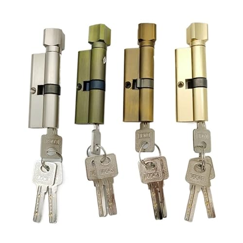 Schließzylinder, Kupferschlüssel Aluminium-Schließzylinder Home Anti-Snap Anti-Bohrzylinder Zylinderschloss(Gold) von ZGHQHCDRH
