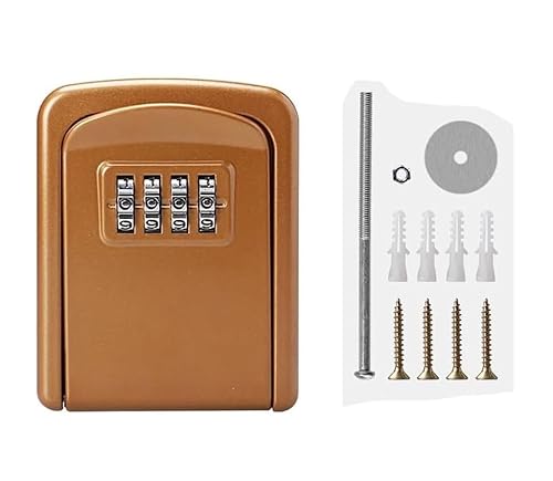 Schlüsselsicherung, Passwort-Schlüsselbox, wetterfeste Schlüsselsafe-Box, geeignet for Zuhause, Fabrik, Dekorationsunternehmen, Geschenk zur Schlüsselaufbewahrung auf der Baustelle(Champagne) von ZGHQHCDRH