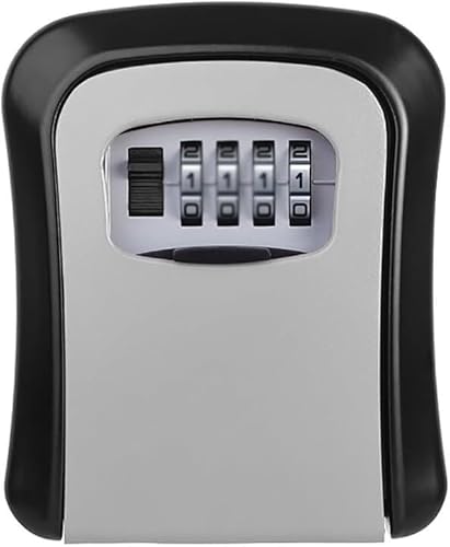 Schlüsselsicherung, Schließfach/Schlüsselkasten – mit Zahlenschloss und äußerer Schutzabdeckung, tragbarer Schlüssel-Safe Code for Zurücksetzen der Tabelle, Schlüsselschrankschlüssel(Grey) von ZGHQHCDRH