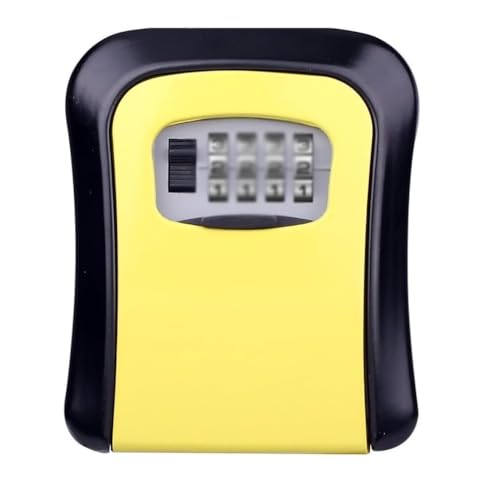 Schlüsselsicherung, Schließfach/Schlüsselkasten – mit Zahlenschloss und äußerer Schutzabdeckung, tragbarer Schlüssel-Safe Code for Zurücksetzen der Tabelle, Schlüsselschrankschlüssel(Yellow) von ZGHQHCDRH