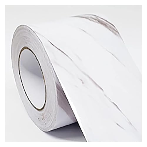 Selbstklebende Tapete, 10 m dicke Kontaktpapier-Marmor-Tapete for Abziehen und Aufkleben for Fenster, Arbeitsplatten, Schränke(White/Gray,393.7x7.87IN) von ZGHQHCDRH