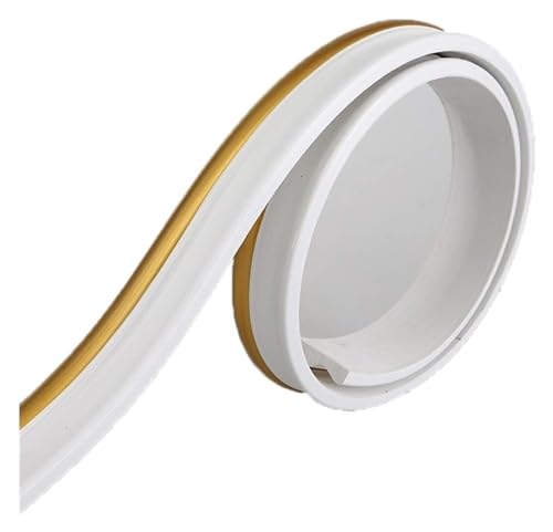 16,4 Fuß selbstklebende 3D-Randwanddekoration, Tapetenwandpaneele for Abziehen und Aufkleben, Deckenbordüre, Türrahmen, Taillenlinie, Innendekoration(White Gold) von ZGHQHCDRH