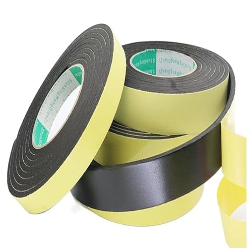 Stark haftendes EVA-Klebeband aus schwarzem Schaumgummi – Antikollisions-Dichtungsstreifen for Fenster, wasser- und winddicht, 1 Stück(25mmx2mmx5m) von ZGHQHCDRH