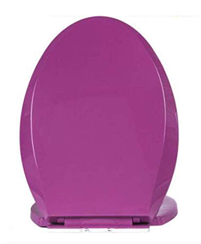 Toilettensitz, Robuste WC-Sitze, rund/D/V-förmig – langlebige Scharnier-Beschläge oben.(Purple,V4448*35CM) von ZGHQHCDRH